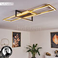 LED Wohn Schlaf Ess Zimmer Leuchte Decken Lampe Schwarz Gold Dimmbar Schalter