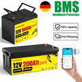 200Ah 100Ah 12V LiFePO4 Akku Bluetooth Lithium Batterie BMS Solar Wohnmobil Boot