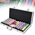 500 Laser Poker Pokerkoffer Pokerset Pokerchips Jetons Chips Koffer Set Silber