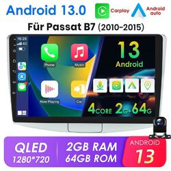 64G FÜR VW PASSAT B6 B7 CC MAGOTAN ANDROID 13 AUTORADIO CAR PLAY NAVI GPS+Kamera