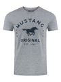 MUSTANG Herren T-Shirt Frontprint O-Neck Rundhals Kurzarm Regular Baumwolle