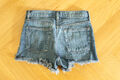 Mango Jeans-Shorts kurze Hose Fransen 34/36 XS ripped risse blau denim hailey