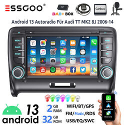 Für Audi TT MK2 8J 2006-14 DAB+ Carplay Android 13 Autoradio GPS NAVI RDS USB BT