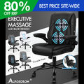 ALFORDSON Massage Bürostuhl Executive Gaming Racing Sitz PU-Leder/ Leinenstoff