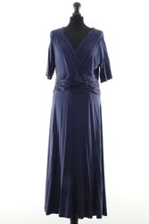 Peter Hahn Jackenkleid Kleid 42 blau dunkelblau uni leicht midi Kurzarm Jersey