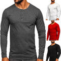 Longsleeve Langarmshirt Sweatshirt Pullover Henley Basic Herren BOLF Uniifarben