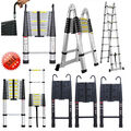 Alu Teleskopleiter Stehleiter Anlegeleiter Ausziehleiter 2,6m-6,2m Ladder stabil