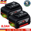 2X Original 8,0Ah Li-ion Für Bosch 18V BAT618 GBA Akku Professional GSR BAT620 A