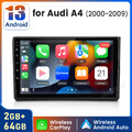 Android 13 CarPlay Autoradio DAB+ GPS Navi USB WIFI 2+64GB Für Audi A4 Avant S4