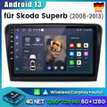 Android 13.0 Autoradio 6+128GB Für Skoda Superb 2008-2013 GPS Navi Carplay 8Kern