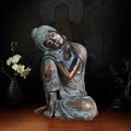 Resin Sleeping Buddha Statue Handgeschnitzte Skulptur Sitting Rest Nickerchen