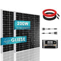 Solarmodul Kit 200W 12V Monokristallines Solarpanel PV Panel für Wohnwagen Haus