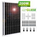 200W Solarmodul Solarpanel 12V Monokristallin Photovoltaik Wohnmobil Garten RV