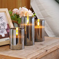 3er LED Kerzen Kerze Timer Outdoor Batterie Licht mit Fernbedienung Flackernd DE