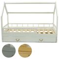 Hausbett Kinderbett mit Schublade Rausfallschutz Skandinavisches Design 160x80cm