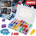 400 Stück Auto KFZ Sicherung Set 2-40A Mini Flachsicherungen Sortiment 11+19 mm