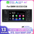 Android 13 Autoradio Carplay DAB+ 32GB WiFi RDS GPS Navi Für BMW 5er E39 X5 E53