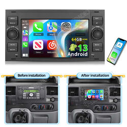 Android 13 Autoradio Carplay GPS Navi 64GB Für Ford Focus C S Max Transit Fiesta