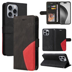 Hülle für iPhone 16 15 14 13 12 11 Pro Max XR XS Leder Flip Tasche Wallet Case