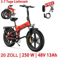 ENGWE E Bike 250W Elektrofahrräder 20 zoll Faltbares E-Mountainbike Rot 25km/h