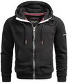 A. Salvarini Herren Pullover Langarm Sweatjacke Kapuze Hoodie Jacke O293 Schwarz