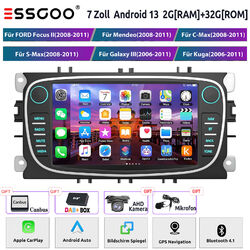 2+32G DAB+ CarPlay Android 13 Autoradio Navi RDS Kam Für Ford Focus S C Max Kuga