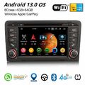 Android 13 Autoradio 4G DAB+ Carplay 64GB 8-Kern DSP Navi Für Audi A3 S3 RNSE-PU