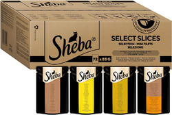 Sheba Katzennassfutter Selection in Sauce, 72 Portionsbeutel, 72X85G (1 Großpack