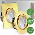 LED Einbaustrahler Gold Messing Decken Spot Set Einbaurahmen dimmbar GU10 230V