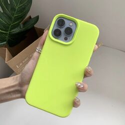 Neon Gelbe Silikon Hülle für IPhone 15 & 16 (Pro, Plus, Pro Max✅) 