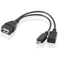 20cm Y Micro USB A B Kabel Adapter Verteiler Splitter Buchse Kupplung Stecker