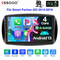 4+64G Für Smart Fortwo 453 14-19 +KAM Autoradio Android 13 CarPlay GPS Navi RDS