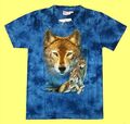 Kinder T-Shirt Wolf blau Gr. 98*104*110*116*122*128*134*140*146*152, Rudel Wölfe