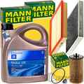 MANN INSPEKTIONSPAKET+5L ORIGINAL 5W30 MOTORÖL passend für OPEL ASTRA G ZAFIRA B