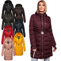 Navahoo Damen Winterjacke Steppjacke Winter Jacke lang Stepp warm Teddyfell B877