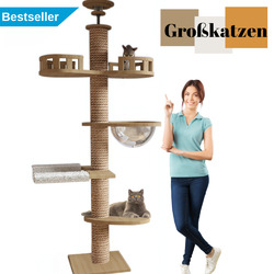 Kratzbaum Stabiler Katzenkratzbaum Katzenmöbel, Kletterbaum, 265cm, Beige