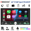 2 DIN 6.8" Autoradio Wireless Apple Carplay Android Auto AM FM RDS BT MIK Type-C