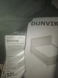 IKEA Dunvik Bezug für Boxspringbett 160 x 200 dunkelgrau  Ausstellungsstück 