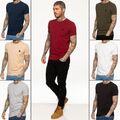 Enzo Herren Baumwolle Kurzarm Slim Fit Muskel Rundhals Top