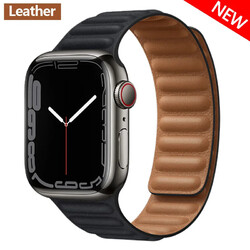 Armband für Apple Watch Series 10 9 8 7 6 5 4 SE Ultra Ersatz Leder Magnet Strap