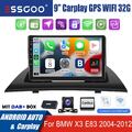 DAB+ Android 13 Apple Carplay 1+32G Autoradio GPS WiFi Für BMW X3 E83 2004-2012