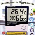 Wetterstation Uhr Wecker Thermometer Hygrometer Temperaturmesser Luftfeuchte Al