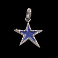 925 Sterling Silber Blau Emaille Star Schmuck Natürlich Pave Diamant Pendel Gift