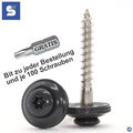 Spenglerschrauben Anthrazit RAL 7016 | 15mm Dichtscheibe | A2 V2A | Torx | Grau