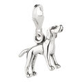 Charm / Anhänger Hund Pointer 2 mit Karabinerverschluß 925 Sterling Silber