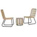 3-tlg. Bistro-Set Poly Rattan Eiche