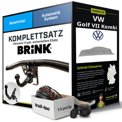 Anhängerkupplung BRINK abnehmbar für VW Golf VII Kombi +E-Satz Kit (AHK+ES)TIPP - Die Montage ab 449,- Euro gleich mitbestellen!