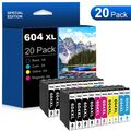 20x Patronen Set für Epson 604XL XP-2200 3200 4200 2205 3205 WF-2910 2930 2950