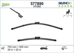 Wischblatt Scheibenwischer SILENCIO FLAT BLADE SET VALEO 577890 für FORD TRANSIT