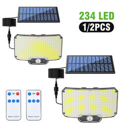 1/2er Solarleuchte mit Bewegungsmelder 234LED Außen Garten Fluter Strahler Lampe